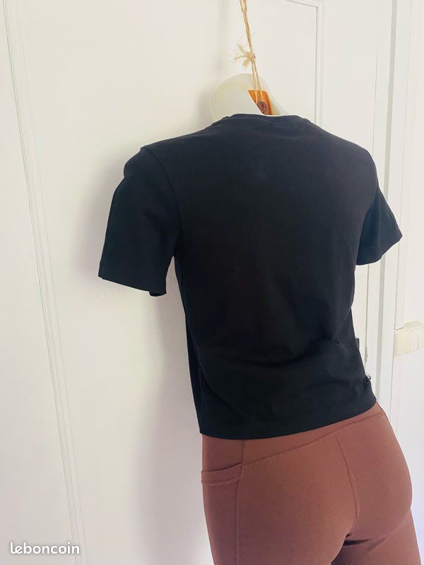 T-shirt Kappa crop top noir 100% coton (image 11)
