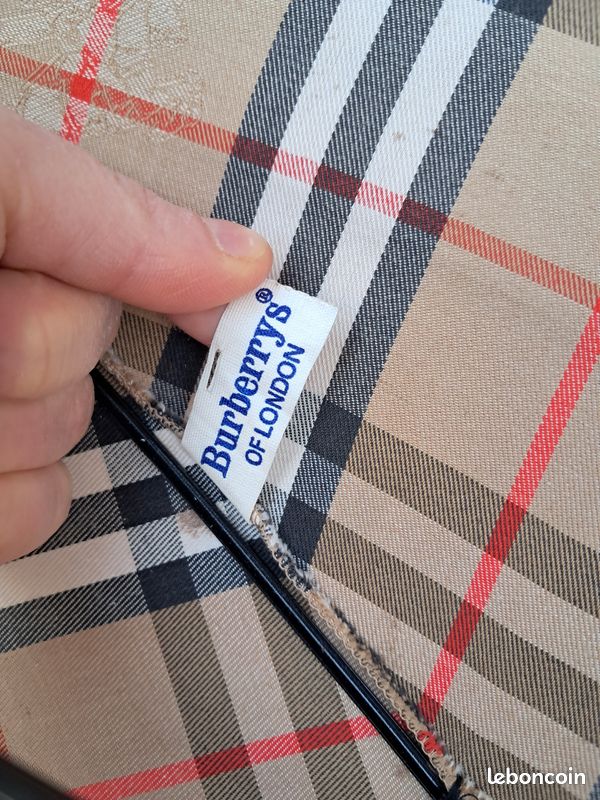 Parapluie BURBERRY vintage à canne en bois motif tissé Check (image 3)
