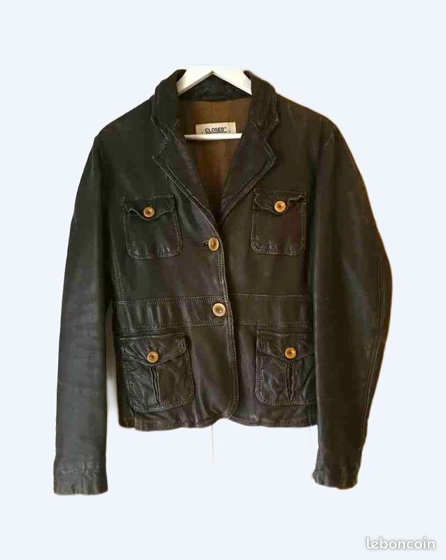 Veste cuir femme "Closed" 100% agneau (image 1)