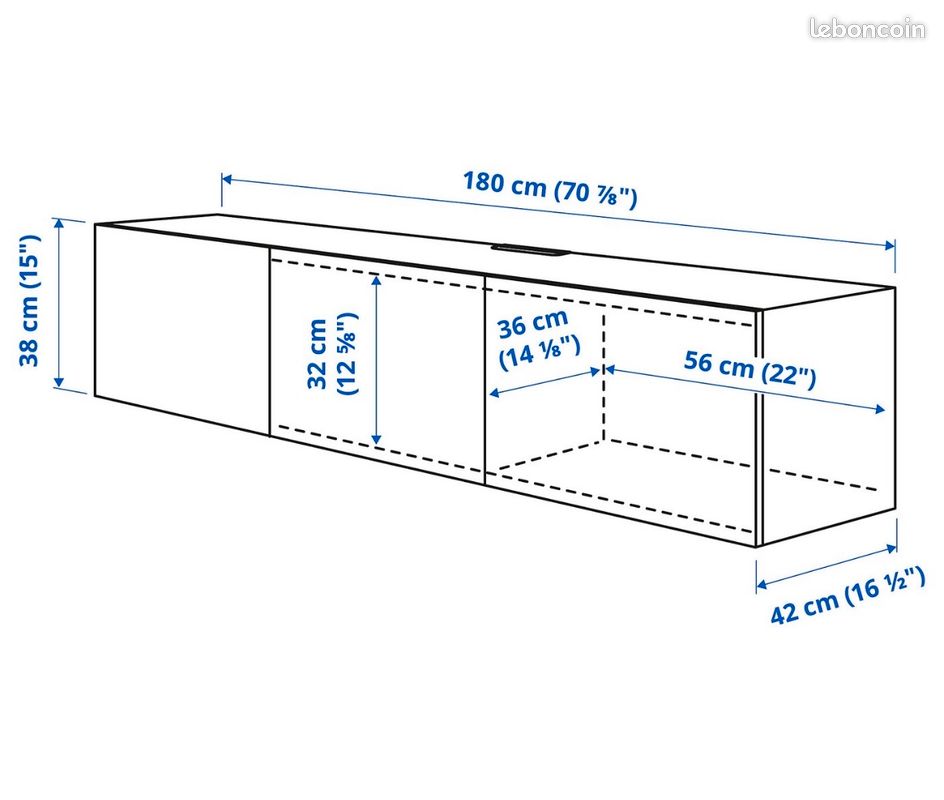 Meuble TV IKEA BESTÅ blanc – 3 portes (image 6)
