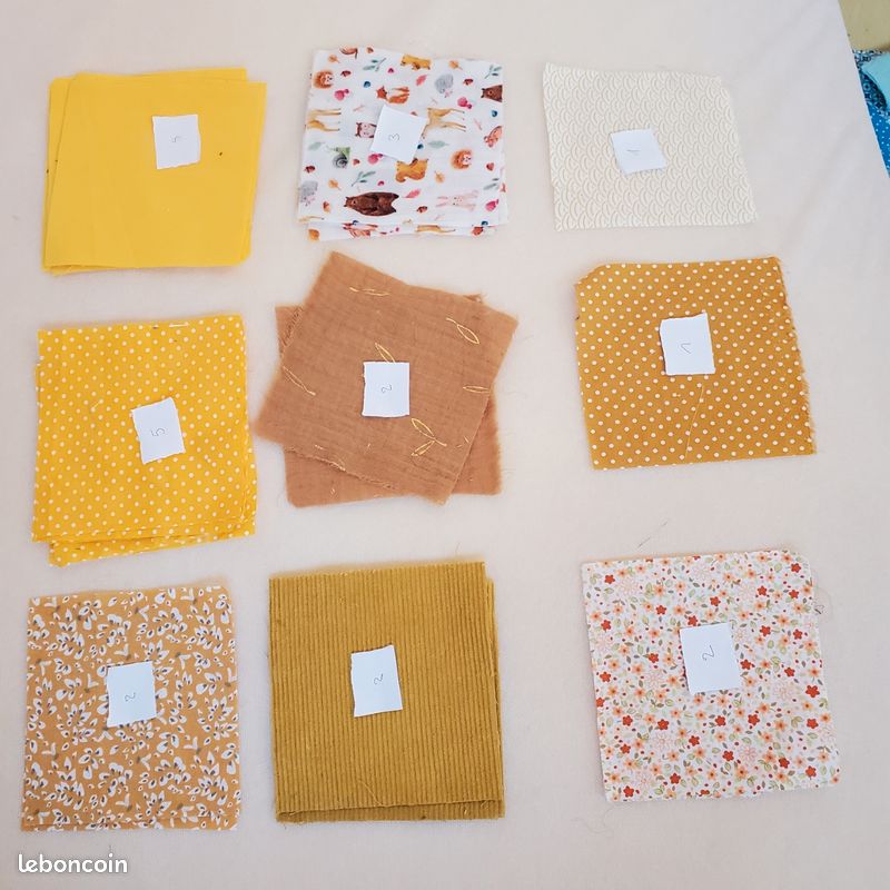 Lot de CarréS Mixtes Batiks en Tissu de Coton, Patchwork, 10 X 10 Cm