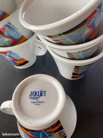 6 TASSES A CAFE FOLLIET N° 306