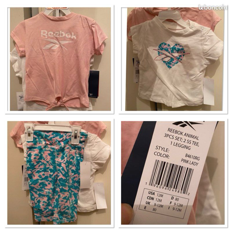Ensemble Pour Bébé Fille 9/12 Mois - Blanc Et Imprimé - Neuf Sans étiquettes