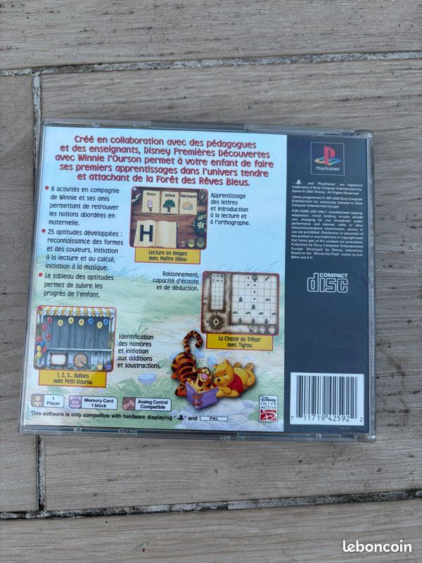 Jeu PS1 Disney Éveil avec Winnie l'Ourson - Complet (image 2)