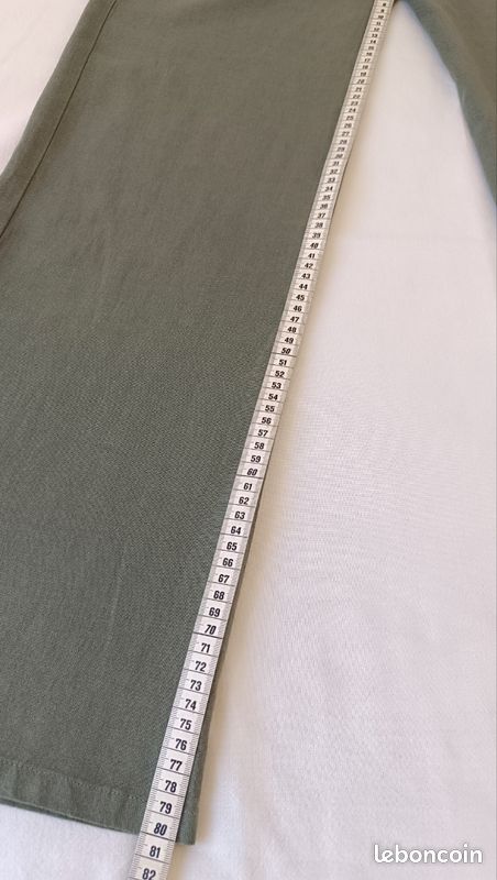 Pantalon coton lin kaki taille 34 (image 8)