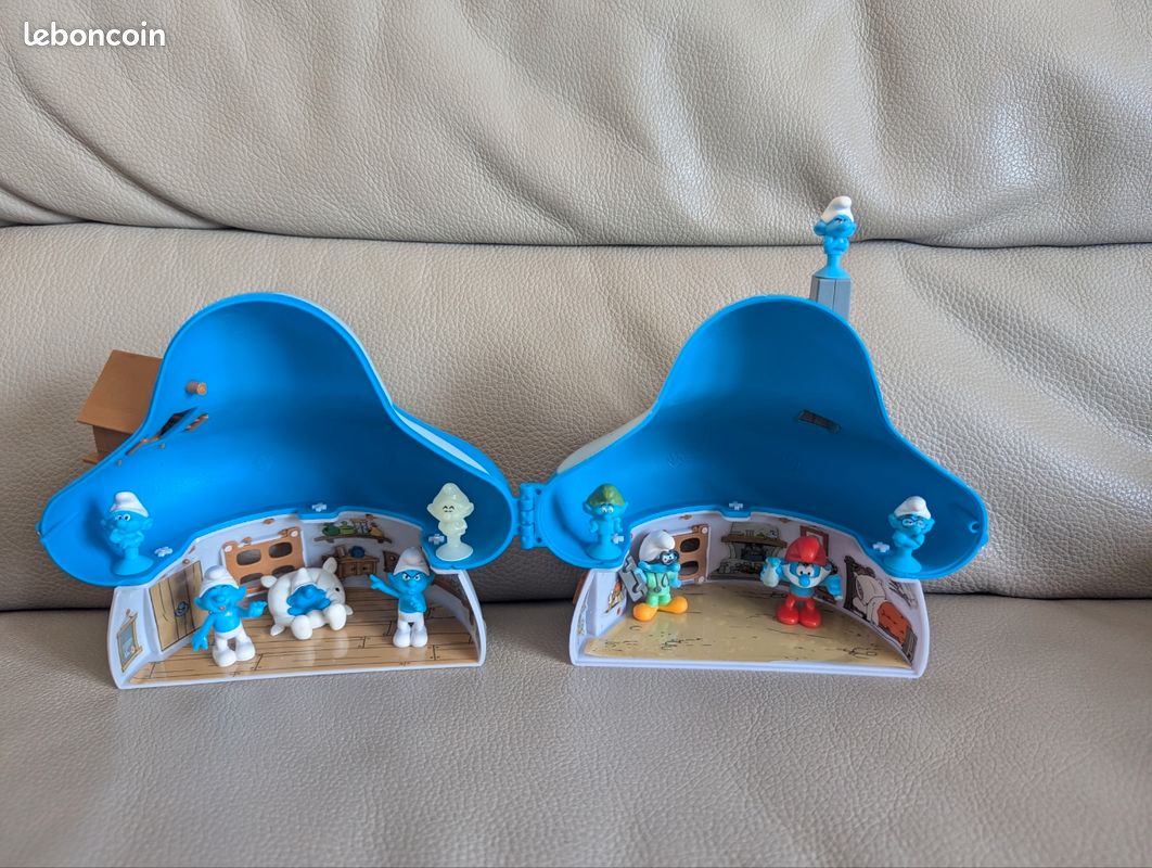 Maison Schtroumpf bleue de 2015 17 cm + 10 figurines chimiste chercheur dormeur smurf noir ventouse kinder et autres 🍄smurfen pitufos smurf schlumpfe smurfies puffi (image 5)