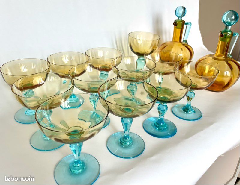 Verre à Liqueur George Sand émaillé Legras Art Nouveau: Fleurs Rouges Et Roses
