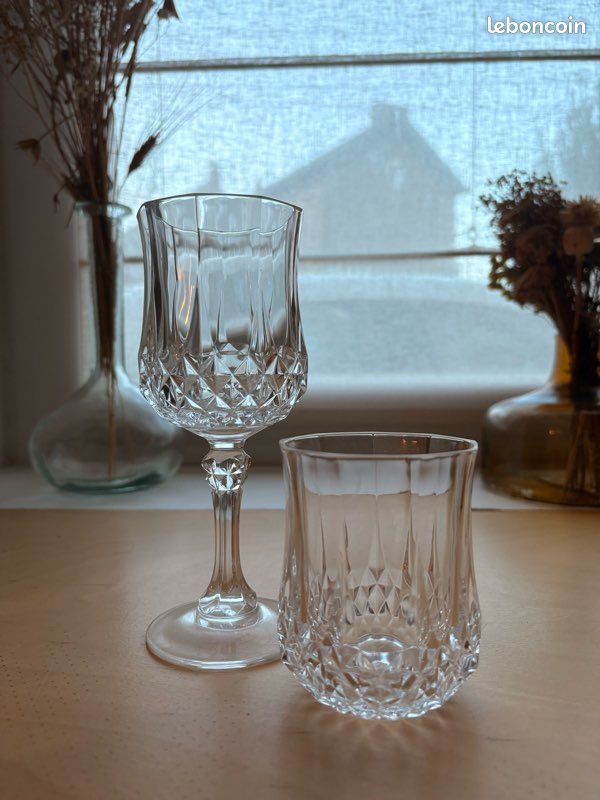 Lot de verres en verre transparent – style vintage (image 1)