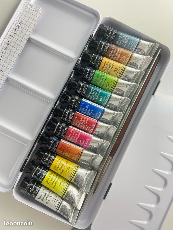 Sennelier 12 tubes 10ml aquarelle extra fine et pinceau reconditionné (image 3)