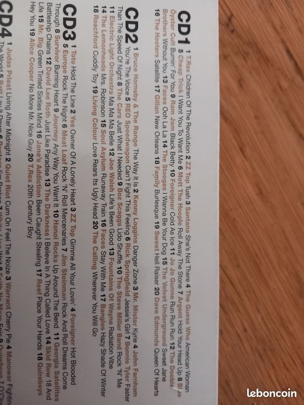 Compilation rock 5 cd 100 titres (image 3)