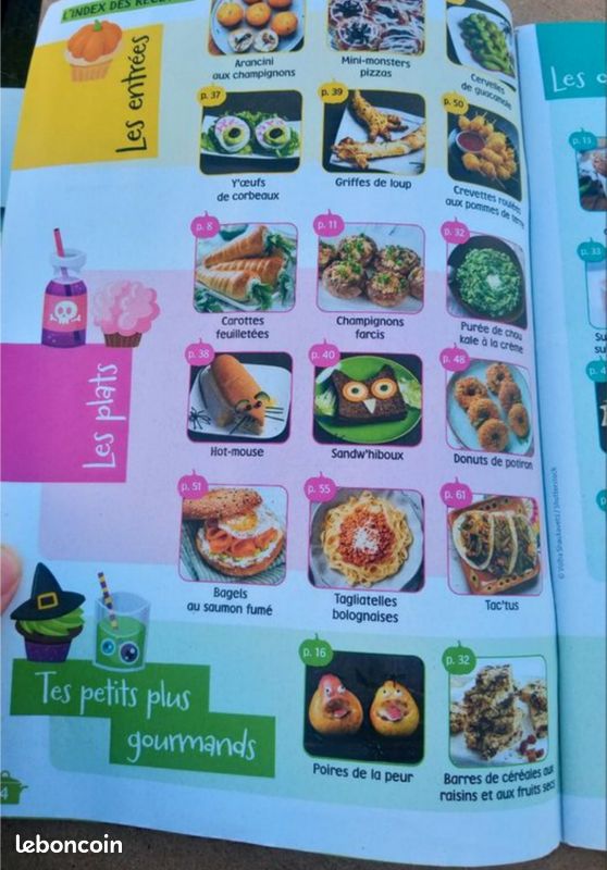 Livre "La cuisine amusante des p'tits chefs" Buffet d'Halloween 50 recettes 343 menus (image 4)