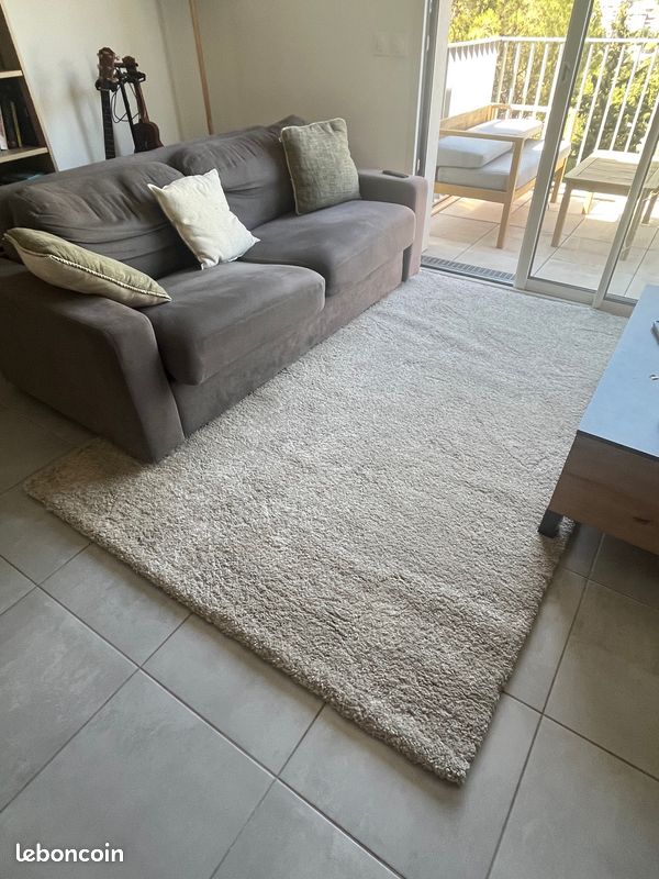 Tapis Dolce 160x230cm Poils Longs Beige Alpilles (image 2)