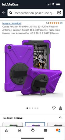 Coque Pour Kindle Fire HD 8 (2016) - Gris Et Orange, Neuve