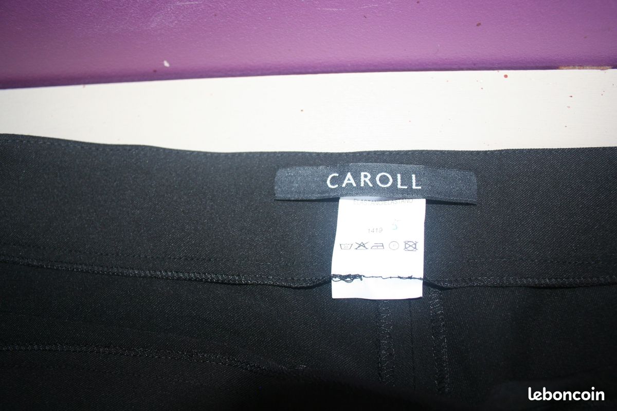 Pantalon / Pantacourt CAROLL Taille 44 / XXL Noir - Occasion Très Bon état