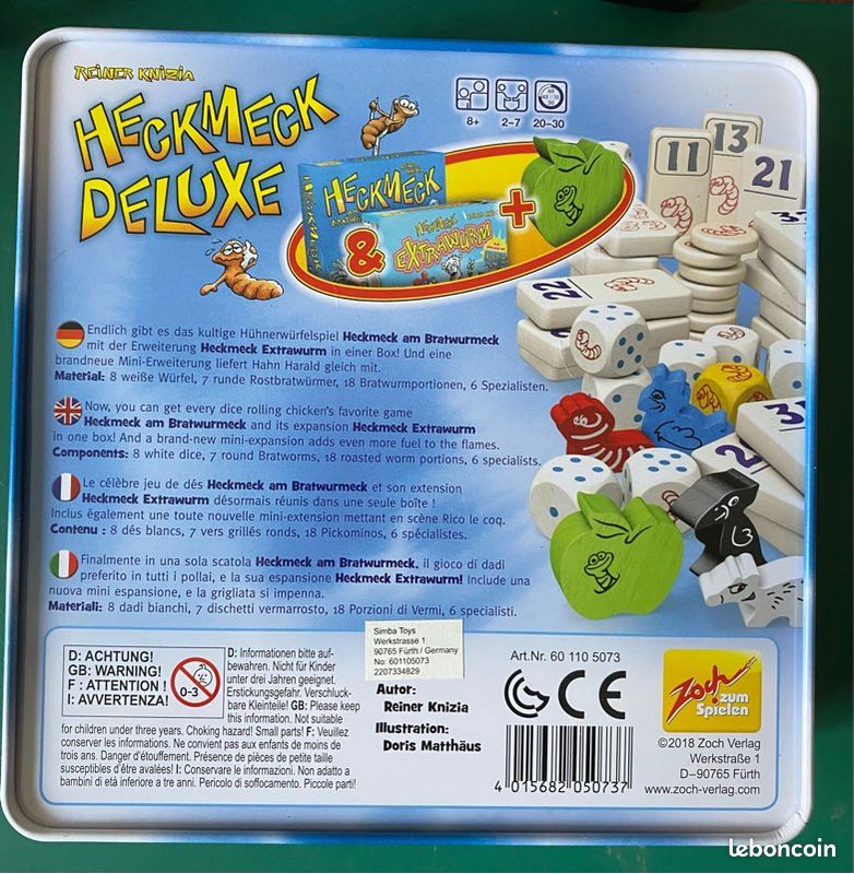 Pickomino « La Totale », boîte métal + gobelet à dés, version multilingue TBE (image 3)
