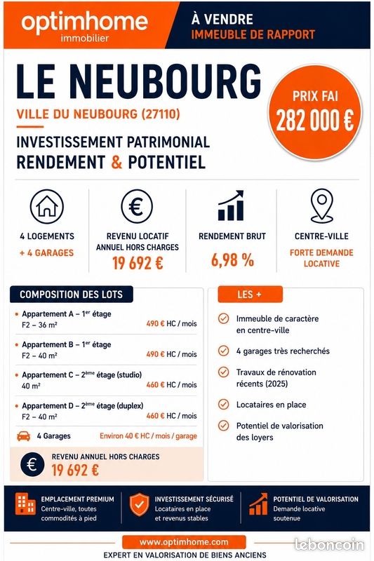 Immeuble 10 pièces 156 m² · à Le Neubourg · 156 m² · 282 000 €