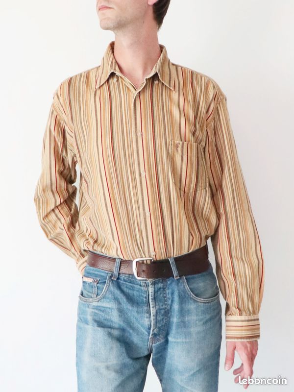 Chemise Vintage Urban Classics Homme, Manches Longues, Coton, Motif Carreaux Multicolore, Taille L