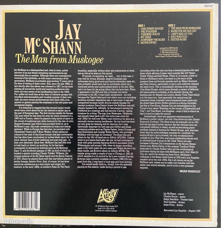 Jay Mc Shann « The man from Muskogee » - album vinyle (image 2)