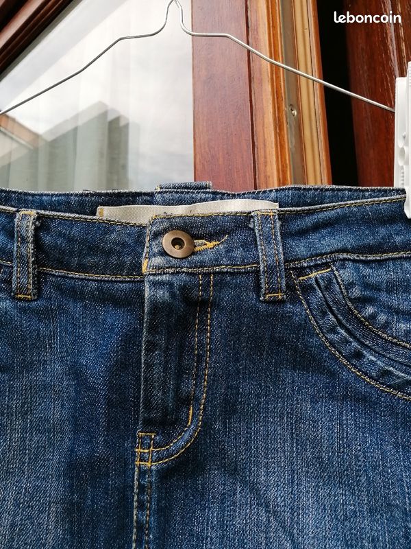 Jupe mi longue en jean avec broderies taille 34 (image 3)