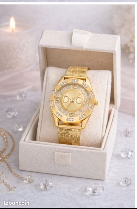 Montre Femme Vintage Jean Danety - Métal Doré Et Argenté, Quartz, Années 80 - Occasion Superbe état