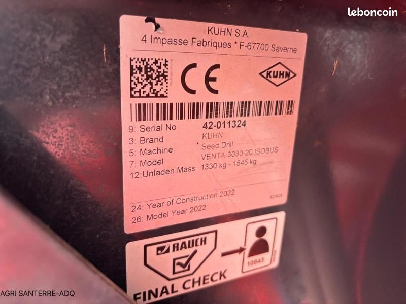 Kuhn VENTA 3030 + Kuhn HR3020 (image 6)