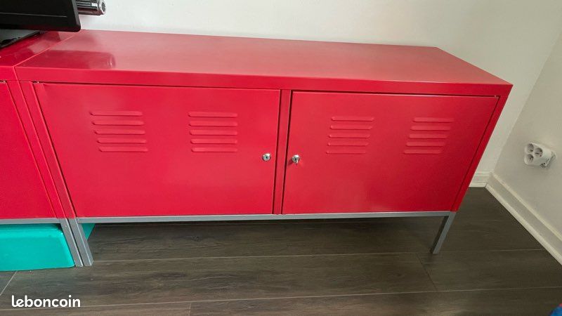 Casier métal IKEA rouge (image 1)