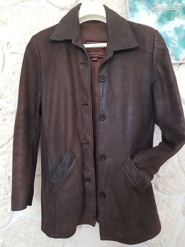 Veste cuir marron Oakwood (image 1)