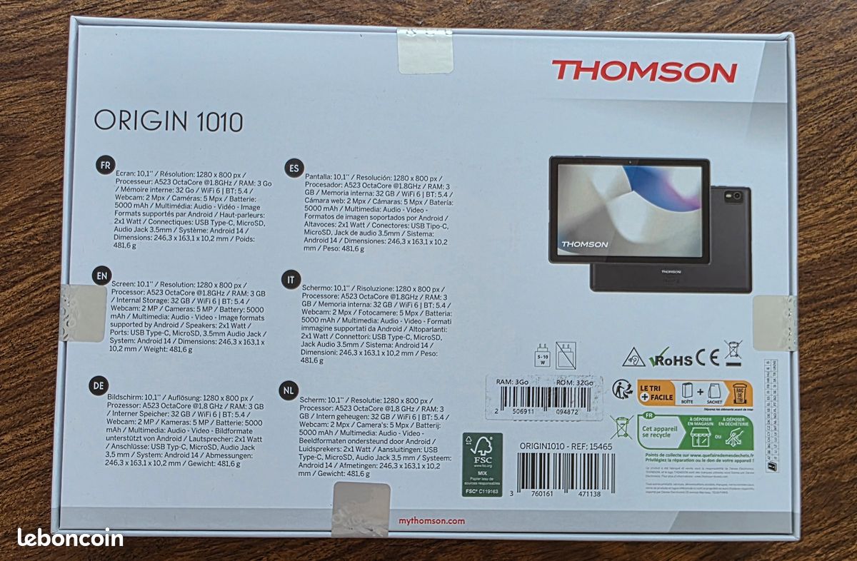 Thomson 10,1" NEUVE sous blister – Android (image 2)