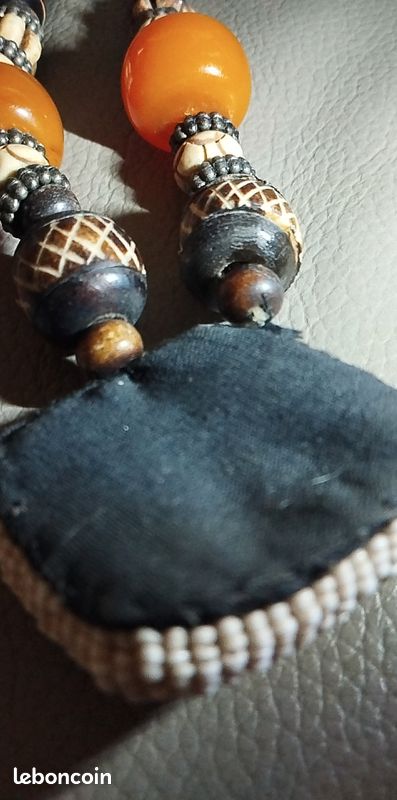 Collier Vintage Années 60 En Perles De Bakélite - Style Nord-africain, Longueur 41-45 Cm