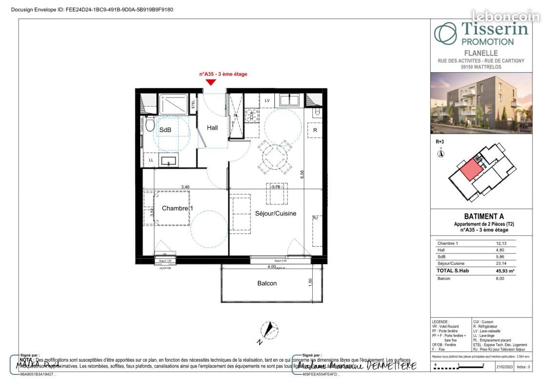 Appartement a louer wattrelos - 2 pièce(s) - 45 m2 - Surfyn