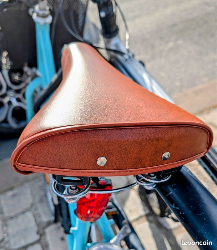 Selle vélo cuir marron - Équipements vélos