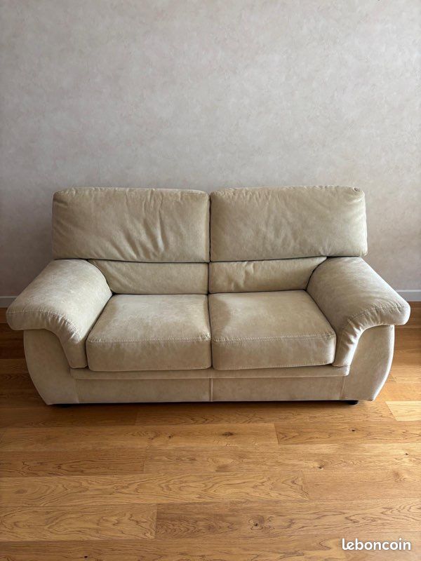 Canapé beige alcantara (image 1)