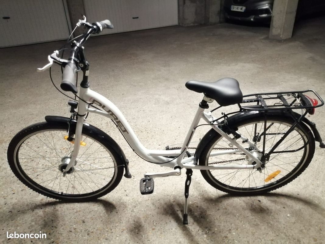 Vélo ville blanc femme 26" col de cygne marque DURET - GELIANO (image 1)