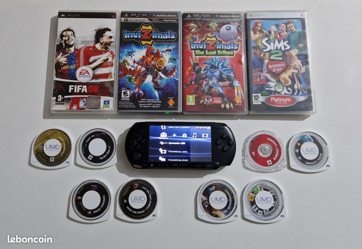 Console Portable Sony Psp + 11 jeux - Consoles