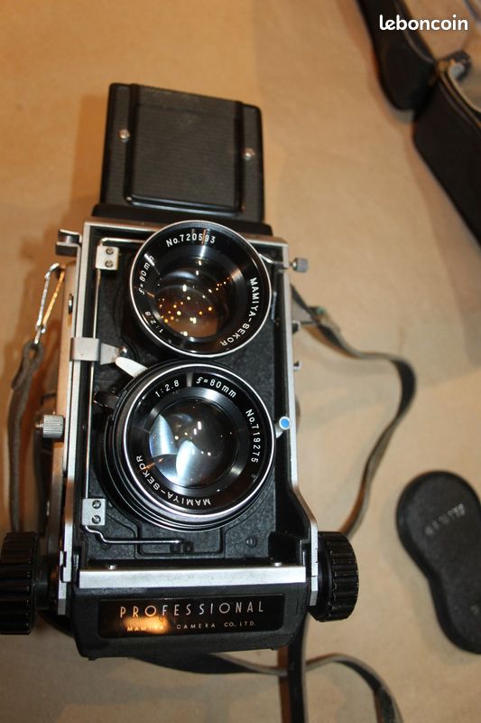 Rare appareil photo Mamiya C3 double objectifs mamiya bekor 80 mm 1:2.8 etui bon état et fonctionne années 60-70 (image 2)