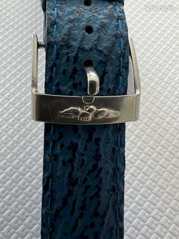 Bracelet De Montre Cuir Véritable Grain Requin Noir – 14mm, Neuf Sans étiquette