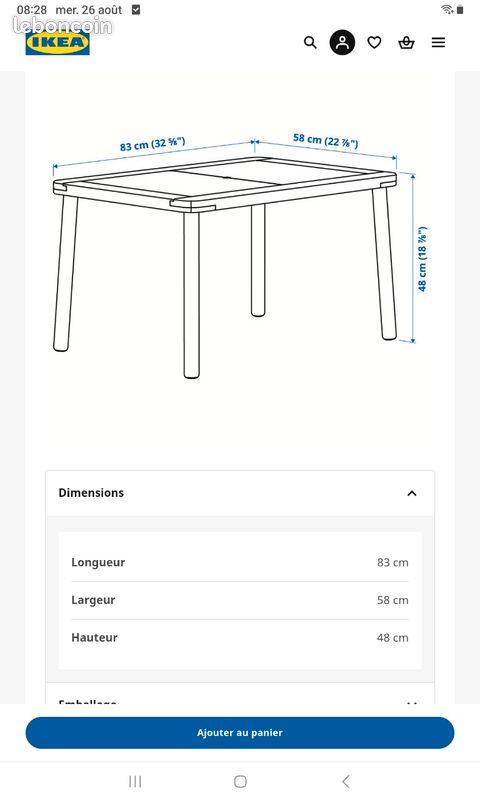 Table pour enfant Ikea (image 10)