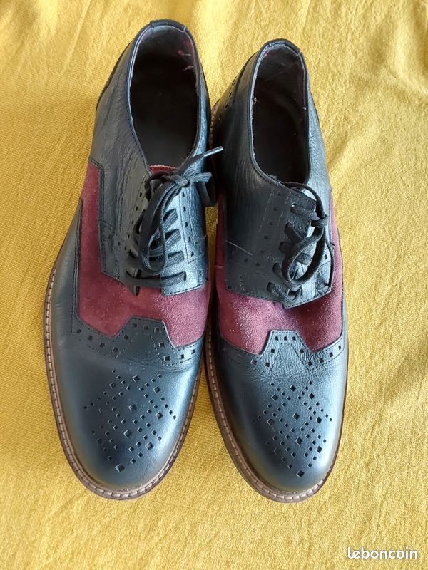Chaussures Homme Redwood 42 Cuir noir Daim bordeaux Chaussures