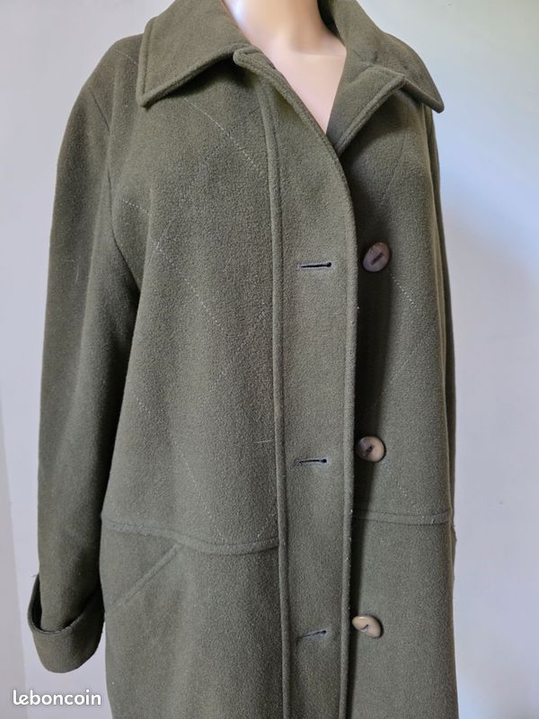 Manteau couleur olive laine & Cachemire🍒vintage 90🍒taille 40 non négociable (image 4)