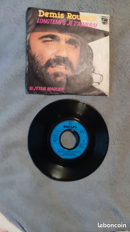 Vinyle 45 tours demis Roussos, longtemps je t'aimerai (image 3)