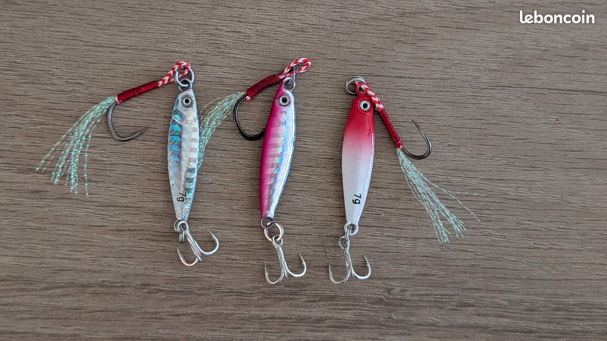 Lot De 10 Jigs Plumes 21g 7cm - Leurres De Pêche Mer - 10 Couleurs - Neuf