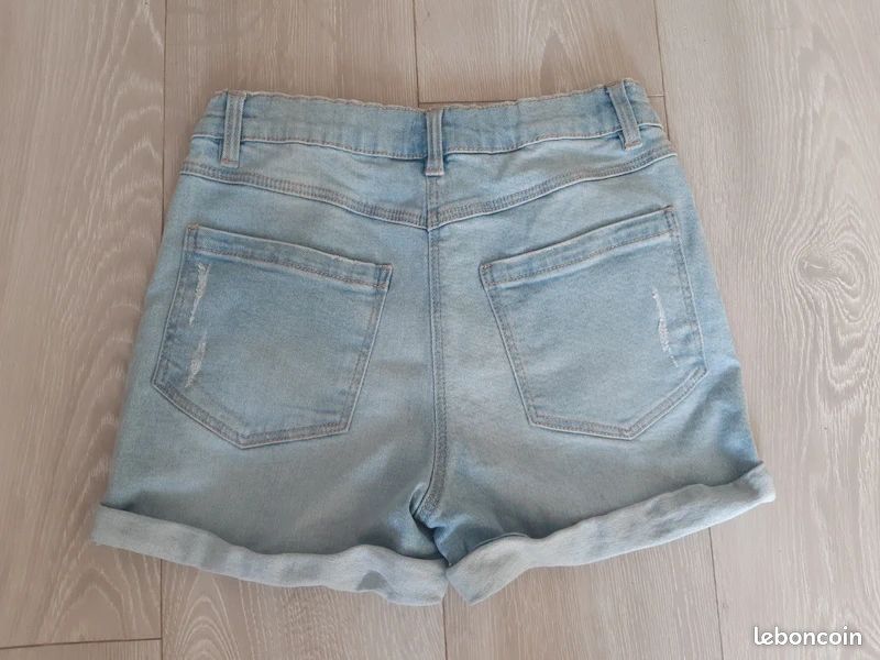 Short jean fille taille haute 16 ans marque Gémo (image 4)