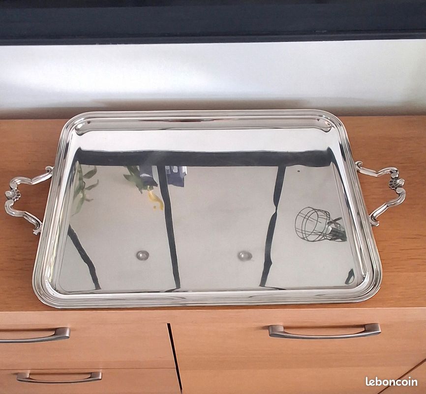 Service à thé/café, sucrier, pot à lait et plateau en argent Cristofle de haute qualité (image 15)