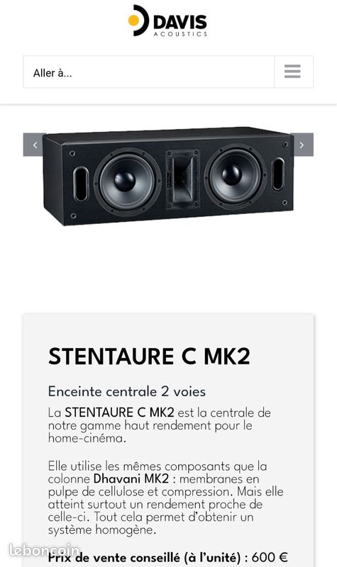 Davis acoustic stentaure cmk2 enceinte centrale Home cinéma (image 14)