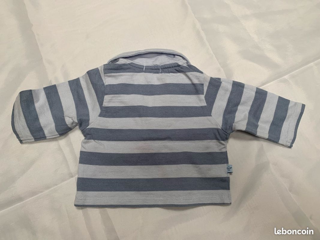 Ensemble salopette/polo manches longues 1 mois (image 6)