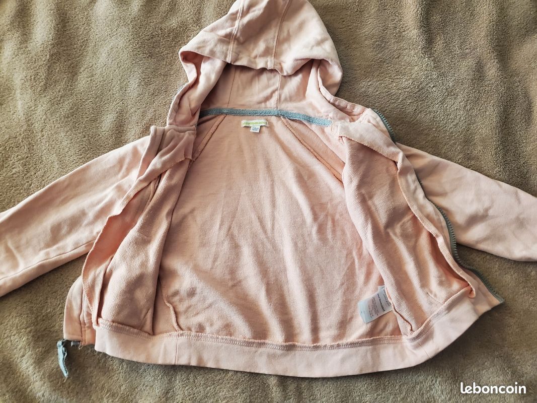 Gilet zip rose 6ans Vertbaudet (image 3)