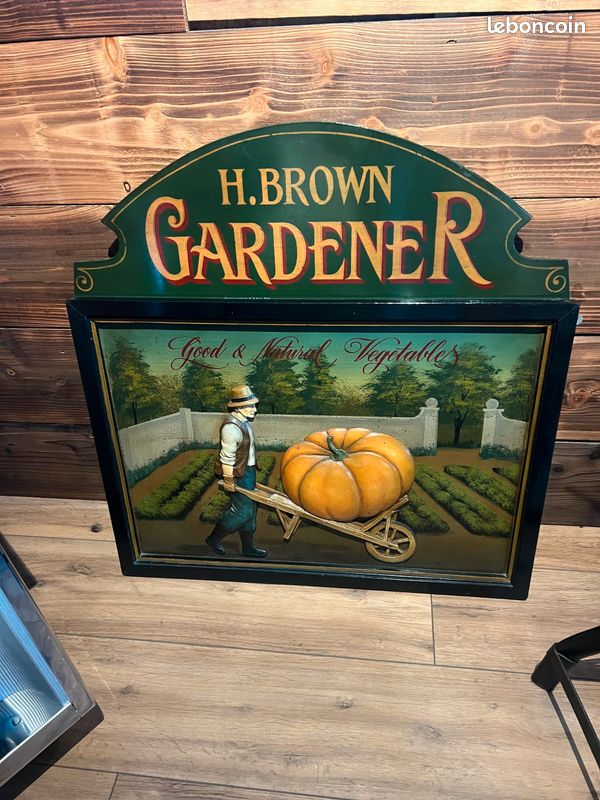 Tableau Country Corner – Jardinier Du Potager – Déco Murale Bois