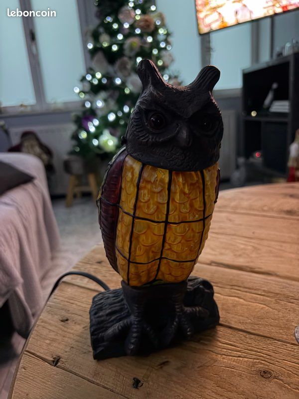 Lampe De Table Chouette/hibou - Marron - Pour Chambre Enfant - Neuf