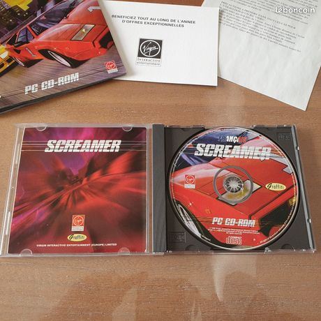 Lot Screamer 1 & 2 PC Big Box – Carton FR – 1996 – Jeux De Course