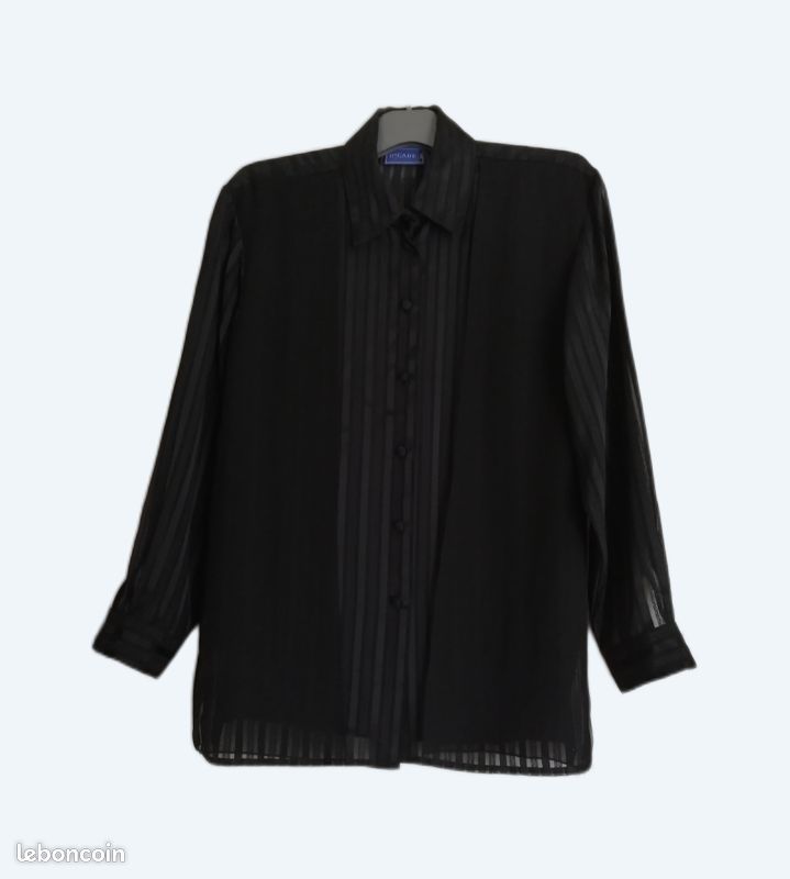 Vintage Chemisier Fluide Noir Marque Decade Kiabi Taille 38-40